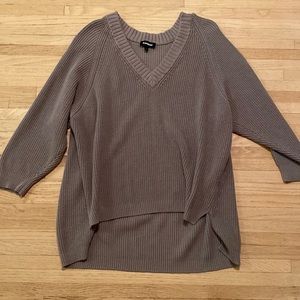 Express gray oversized v neck sweater sz XL